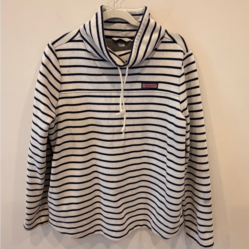 Vineyard Vines Hoodie Women’s Large Striped Pullover  Nautical‎ Sweatshirt